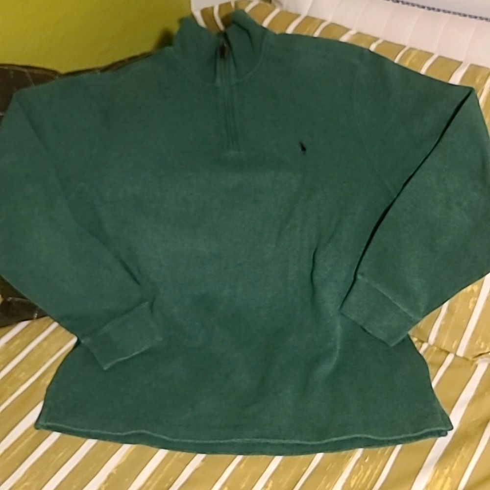 Polo Ralph Lauren Vintage 1/4 Zip Green Sweater sz XL